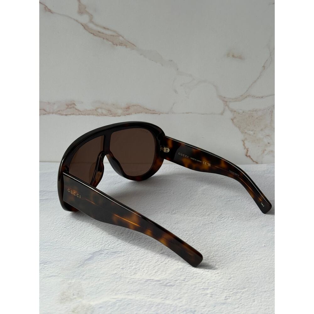 NEW Gucci GG2164S Brown Aviator Oversized Sunglasses $565 - Picture 8 of 11